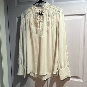 Ann Taylor beige sheer shirt.